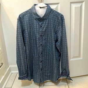 Robert Graham Modern Americana Shirt (XL, Blue Pattern)